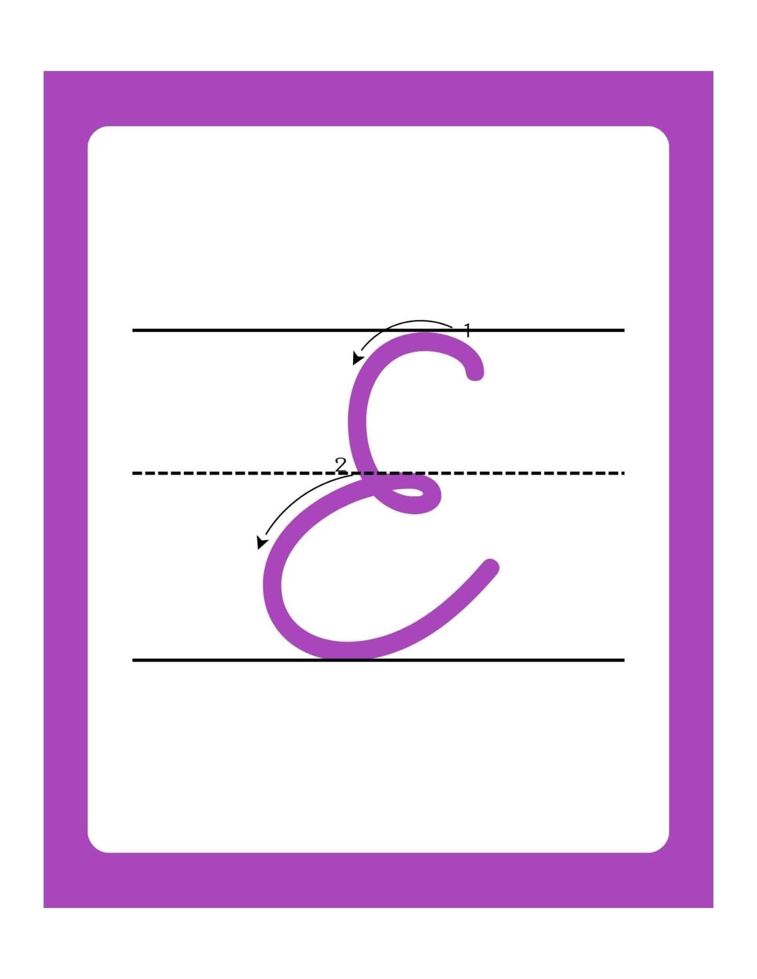 Uppercase Cursive Alphabet Flashcards with Writing Lines - page 5