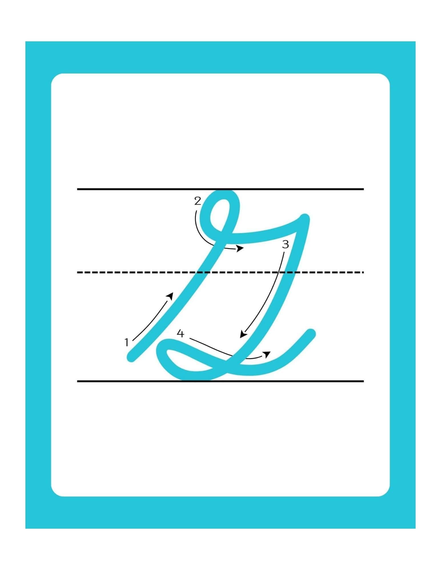 Uppercase Cursive Alphabet Flashcards with Writing Lines - page 7