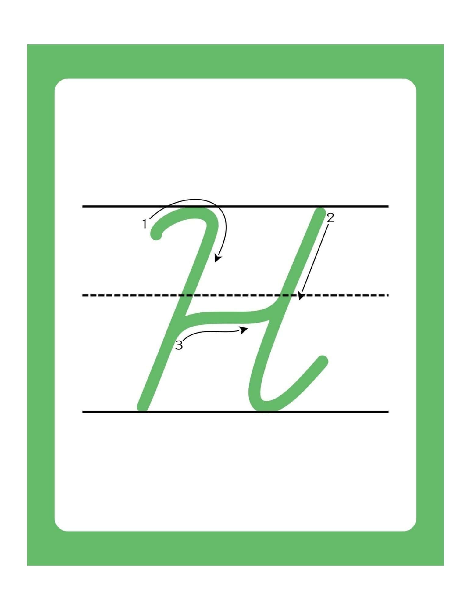 Uppercase Cursive Alphabet Flashcards with Writing Lines - page 8
