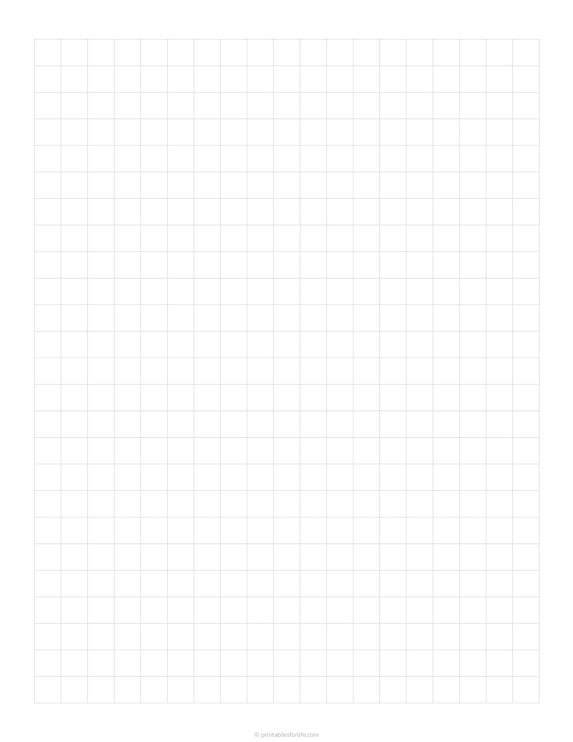 Large vertical sheet with a light gray square grid of faint lines on a white background, centered with wide margins.