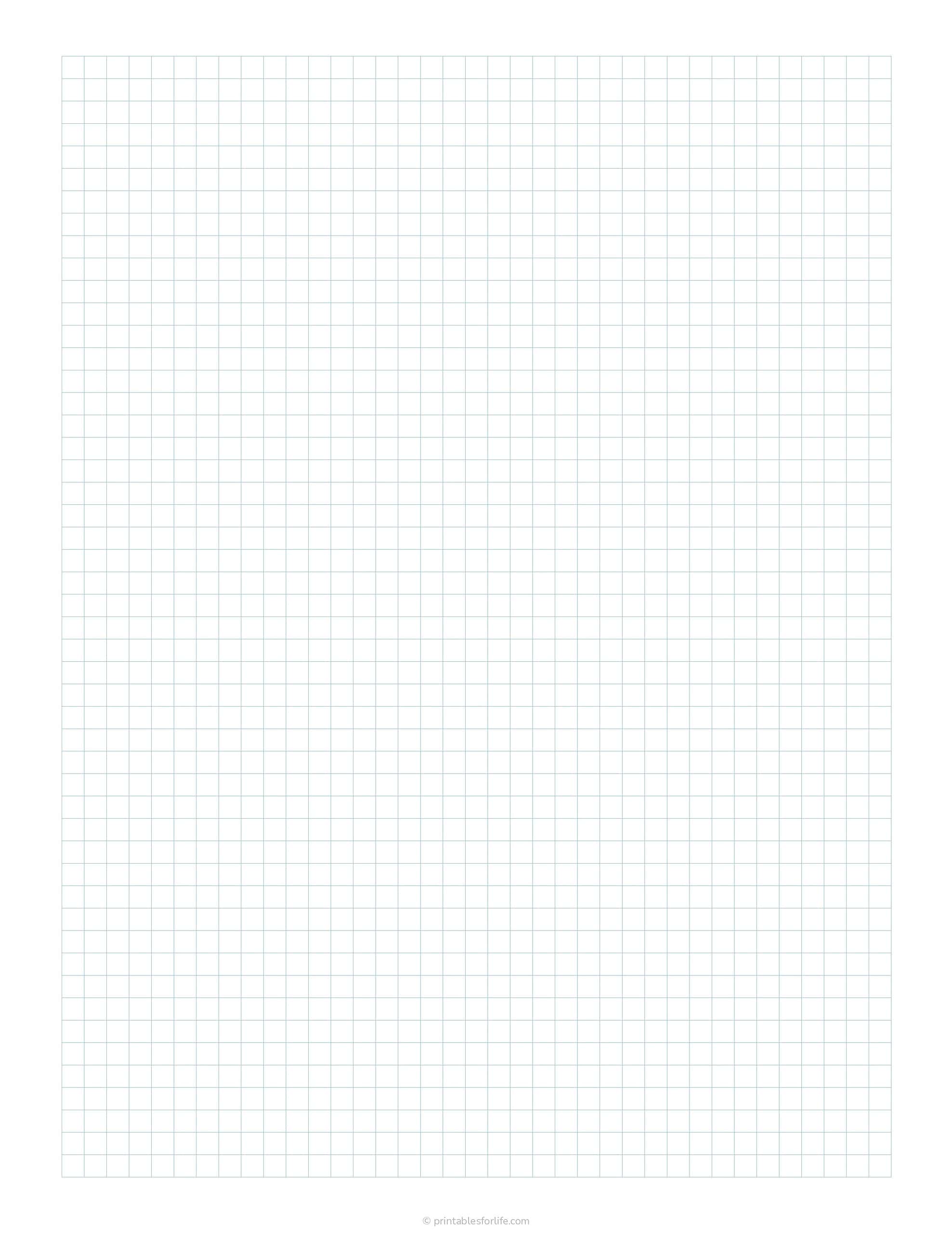 Light blue squared graph paper with faint grid lines forming small equal squares across a tall, portrait-oriented sheet.