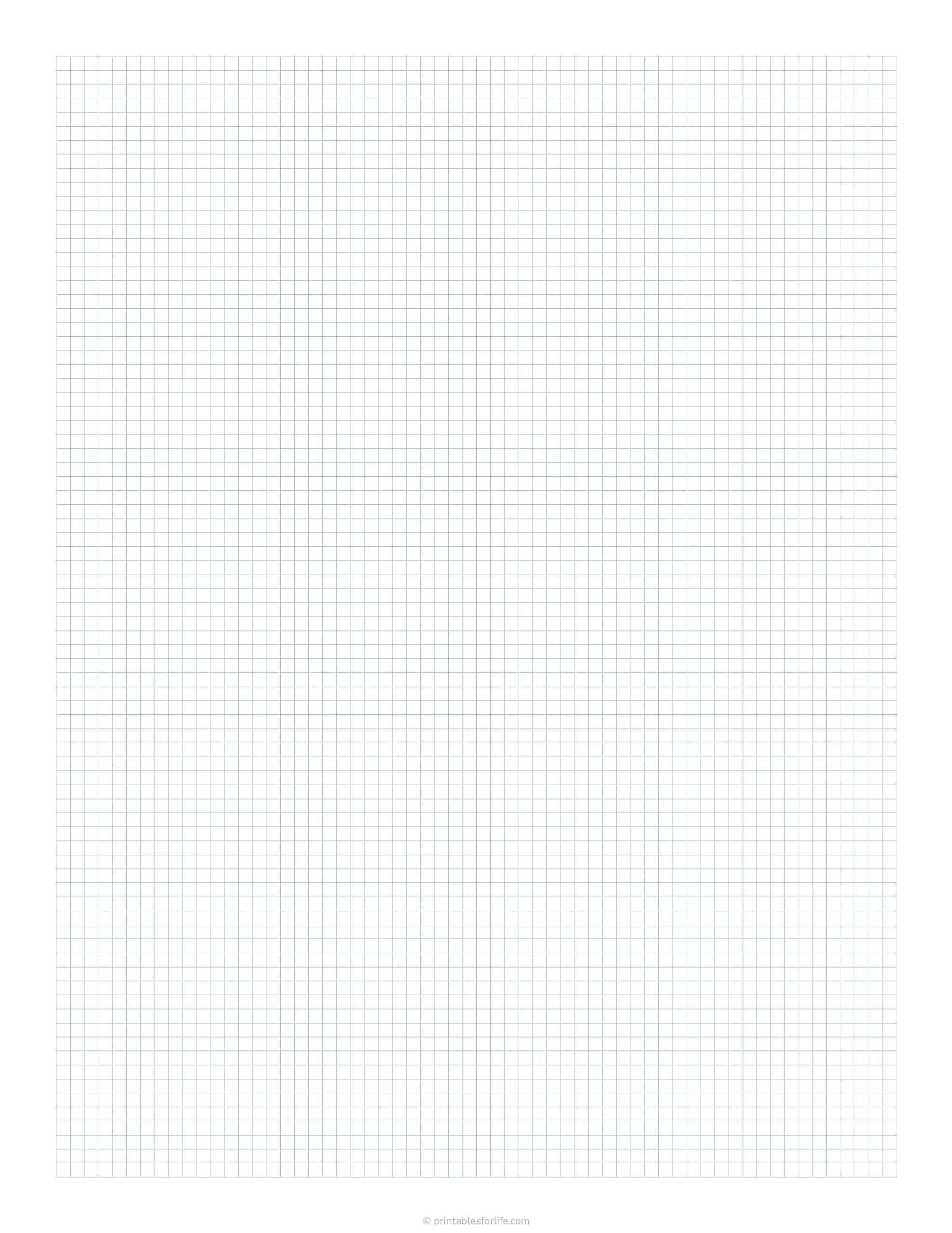 Light blue square-grid graph paper on a white sheet with thin teal grid lines and wide margins.