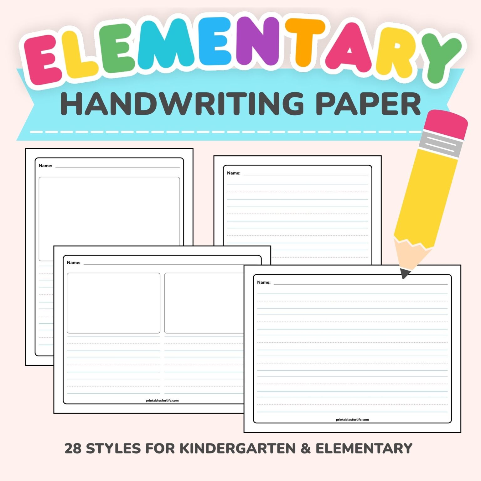 28 Free Printable Handwriting Paper Pages PDF Download