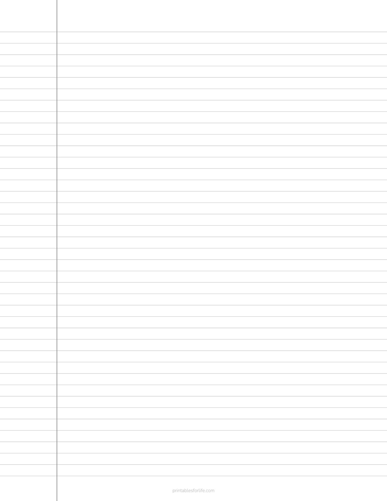 Red diagonally-striped poster displaying four styles of wide-ruled notebook paper arranged in two columns and two rows.